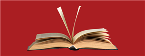 old book on red background